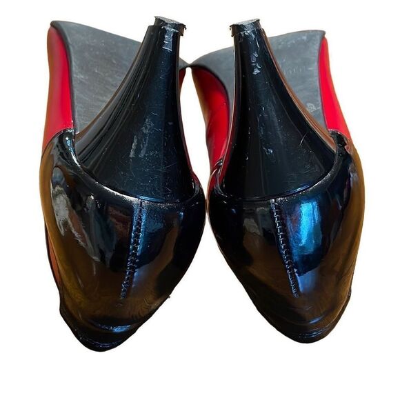 Ver Giovanni red leather & black patent leather Italian classic pumps size 39 - Picture 6 of 9